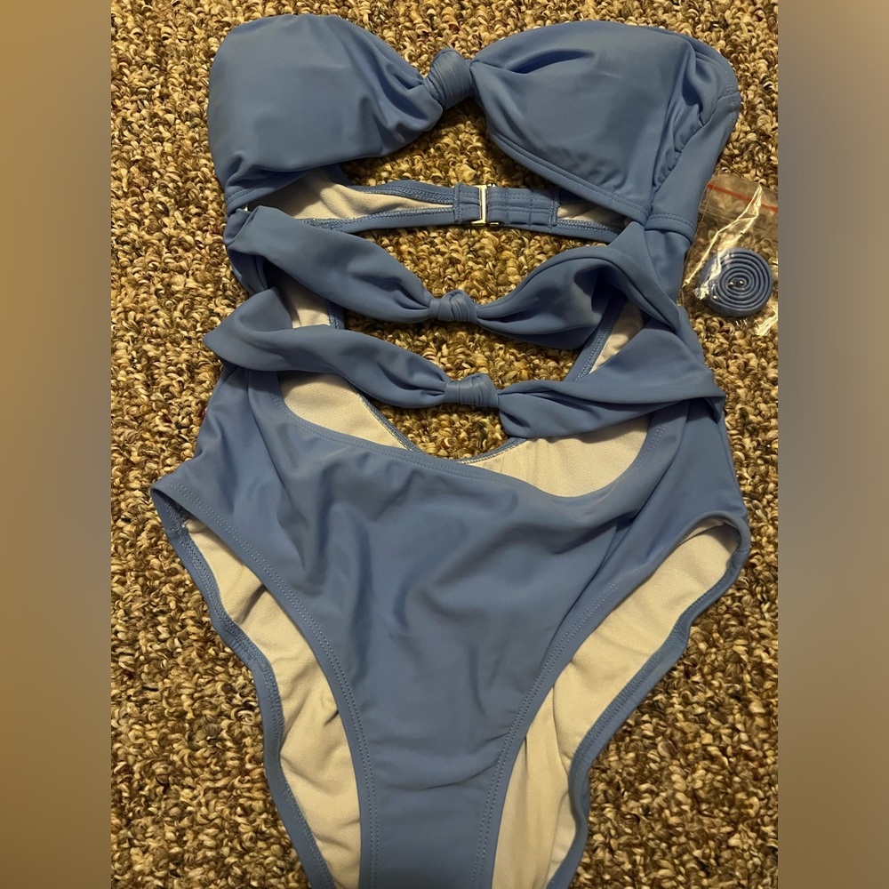 New ! Solid knot one piece swimsuit